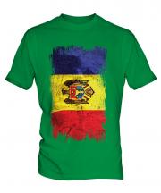 Moldova Grunge Flag Mens T-Shirt