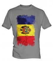 Moldova Grunge Flag Mens T-Shirt