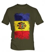 Moldova Grunge Flag Mens T-Shirt