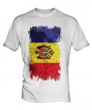 Moldova Grunge Flag Mens T-Shirt