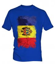 Moldova Grunge Flag Mens T-Shirt
