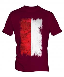Monaco Grunge Flag Mens T-Shirt