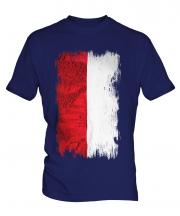 Monaco Grunge Flag Mens T-Shirt