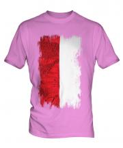 Monaco Grunge Flag Mens T-Shirt