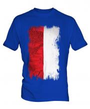 Monaco Grunge Flag Mens T-Shirt