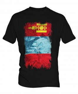 Mongolia Grunge Flag Mens T-Shirt