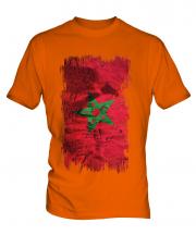 Morocco Grunge Flag Mens T-Shirt