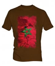 Morocco Grunge Flag Mens T-Shirt