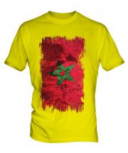 Morocco Grunge Flag Mens T-Shirt