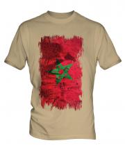 Morocco Grunge Flag Mens T-Shirt