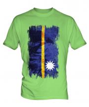 Nauru Grunge Flag Mens T-Shirt