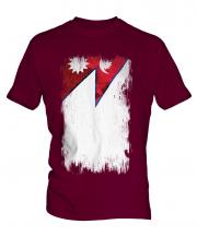 Nepal Grunge Flag Mens T-Shirt
