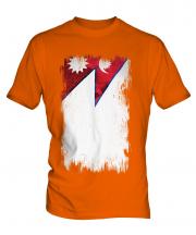 Nepal Grunge Flag Mens T-Shirt
