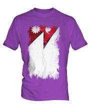 Nepal Grunge Flag Mens T-Shirt
