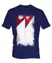 Nepal Grunge Flag Mens T-Shirt