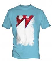 Nepal Grunge Flag Mens T-Shirt