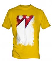 Nepal Grunge Flag Mens T-Shirt