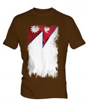 Nepal Grunge Flag Mens T-Shirt