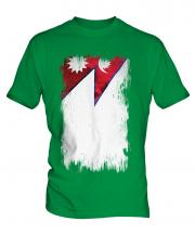 Nepal Grunge Flag Mens T-Shirt