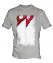 Nepal Grunge Flag Mens T-Shirt