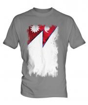 Nepal Grunge Flag Mens T-Shirt