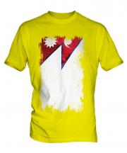 Nepal Grunge Flag Mens T-Shirt