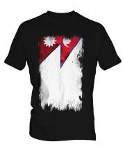 Nepal Grunge Flag Mens T-Shirt