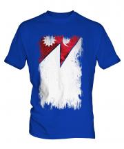 Nepal Grunge Flag Mens T-Shirt