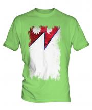 Nepal Grunge Flag Mens T-Shirt