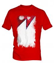 Nepal Grunge Flag Mens T-Shirt