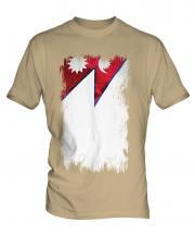 Nepal Grunge Flag Mens T-Shirt