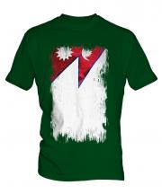 Nepal Grunge Flag Mens T-Shirt
