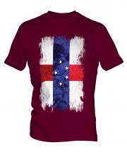 Netherlands Antilles Grunge Flag Mens T-Shirt