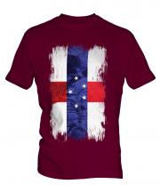 Netherlands Antilles Grunge Flag Mens T-Shirt