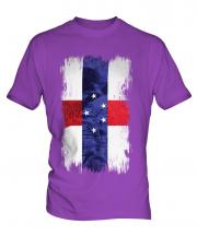 Netherlands Antilles Grunge Flag Mens T-Shirt