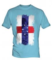 Netherlands Antilles Grunge Flag Mens T-Shirt