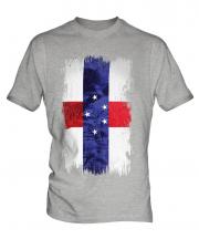 Netherlands Antilles Grunge Flag Mens T-Shirt