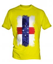 Netherlands Antilles Grunge Flag Mens T-Shirt
