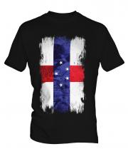 Netherlands Antilles Grunge Flag Mens T-Shirt