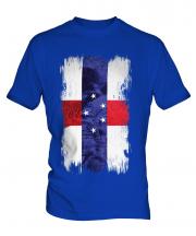 Netherlands Antilles Grunge Flag Mens T-Shirt