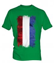 Netherlands Grunge Flag Mens T-Shirt