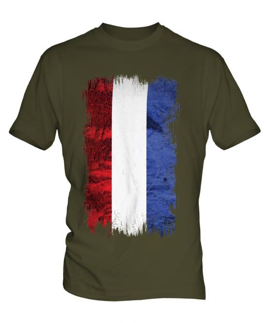 Netherlands Grunge Flag Mens T-Shirt