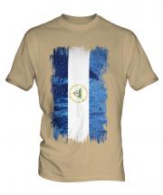 Nicaragua Grunge Flag Mens T-Shirt
