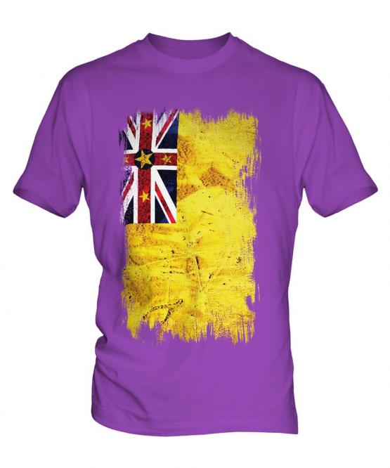 Niue Grunge Flag Mens T-Shirt