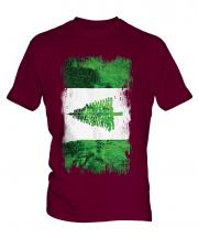 Norfolk Island Grunge Flag Mens T-Shirt