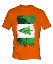 Norfolk Island Grunge Flag Mens T-Shirt