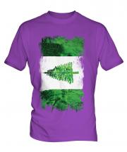 Norfolk Island Grunge Flag Mens T-Shirt