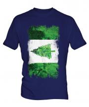 Norfolk Island Grunge Flag Mens T-Shirt