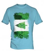 Norfolk Island Grunge Flag Mens T-Shirt