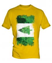 Norfolk Island Grunge Flag Mens T-Shirt